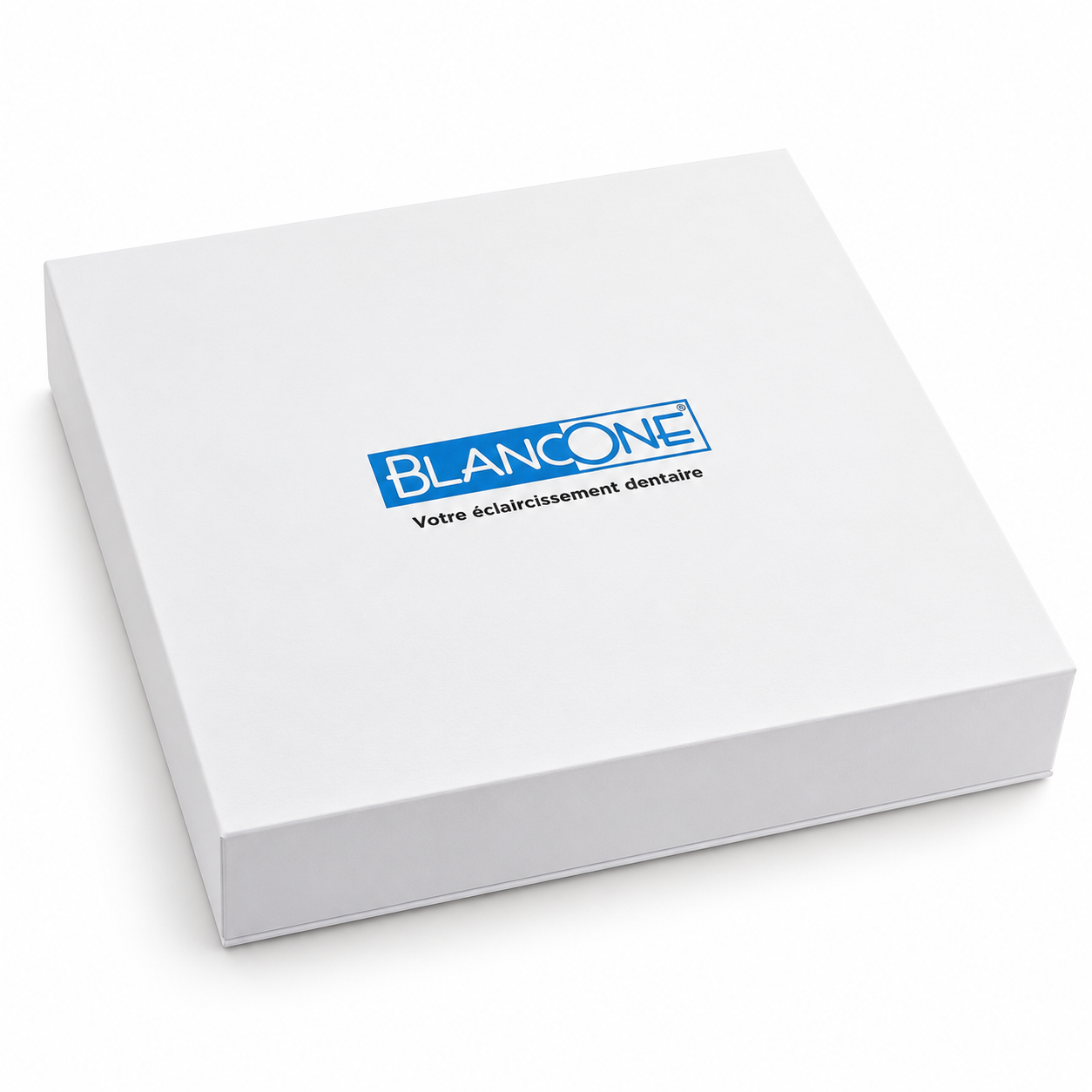 Coffret patient BlancOne fermé, avec le logo sur le couvercle